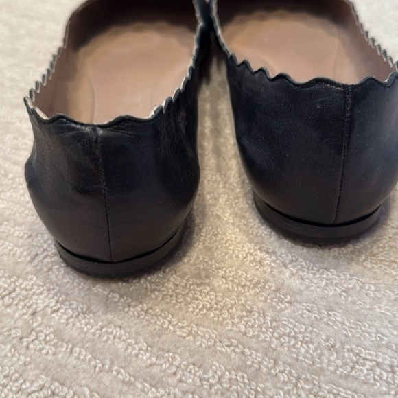 Chloe Black Women's Napa Sheepskin Ballet Flats 8.5 - Picture 6 of 7